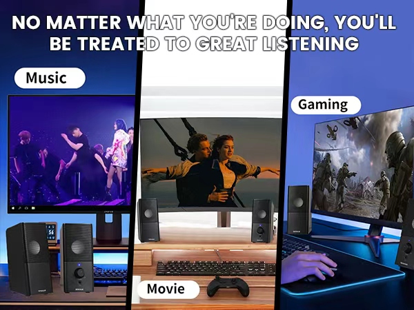monitor speakers for pc music gaming movies