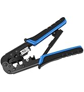 RJ45 Crimp Tool for Cat5 Cat5e Cat6, RJ-11, 6P/RJ-12, 8P/RJ-45 Crimp, Cut and Strip RJ45 Crimping...