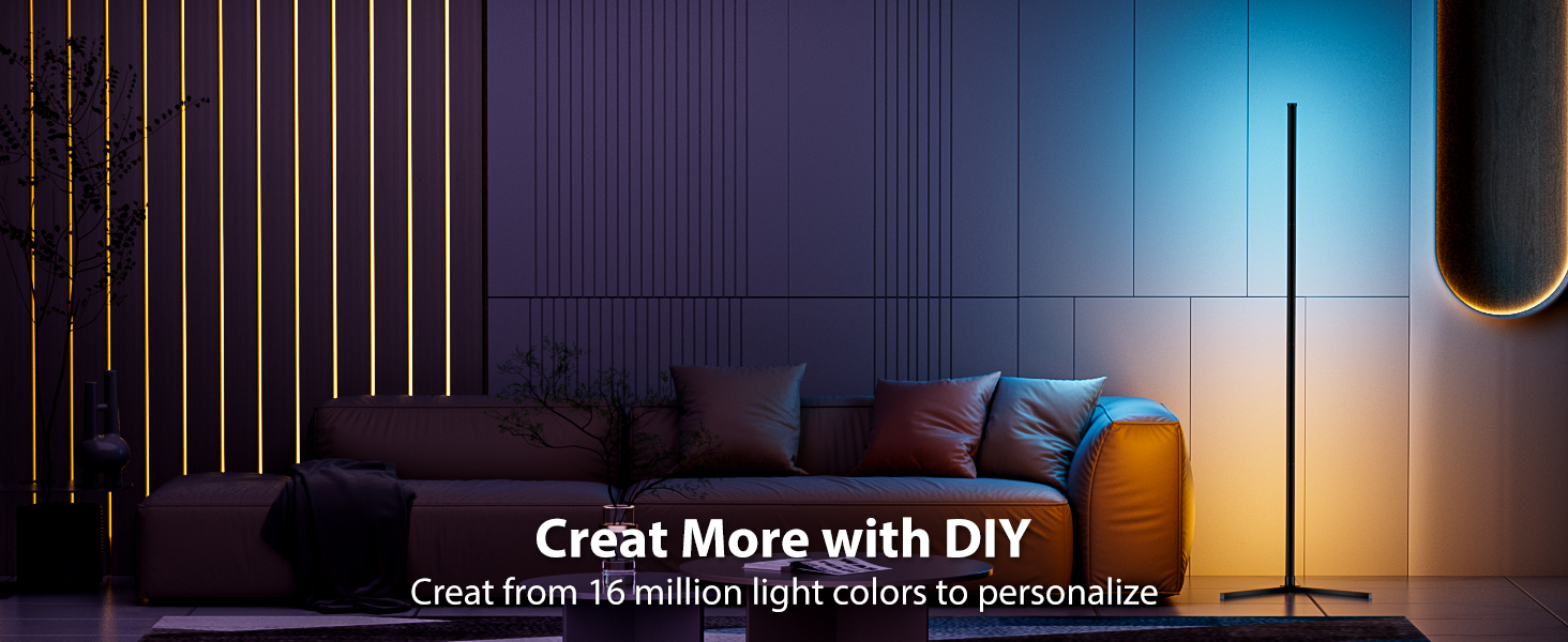 DIY Modern Floor Lamp with Music Sync