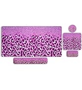 MOSISO Extended Gaming Mouse Pad&amp;Massage Keyboard Wrist Rest&amp;Mousepad&amp;Wrist Rest&amp;Coaster, Glitter...