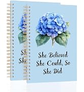 BNMBQKL 2Pcs Spiral Journal Notebook with 100 Pages, A5 College Ruled Hardcover Notebook for Offi...