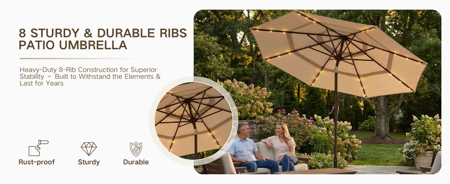 light led patio umbrella