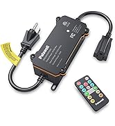 Outdoor Dimmer for String Lights, 600W Outdoor Dimmer, 100FT Remote Control Dimmer, Light Timer f...