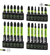 24-Piece Screwdriver Bit Set, Magnetic Slotted Phillips Driver Bit Set, S2 Steel, Long 1" and 2.3...