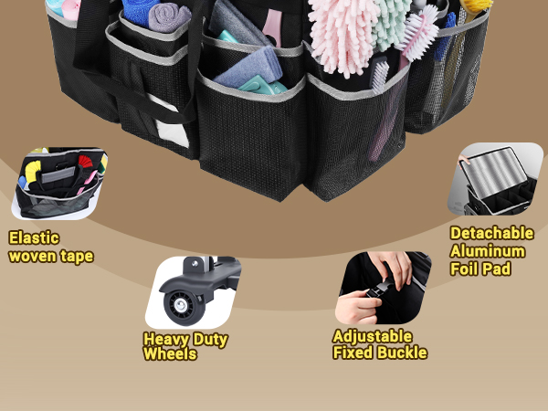 cleaning caddy bag with wheels