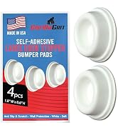 Rubber Door Stopper Bumpers (Pack of 4) White - Made in USA - Self Adhesive Wall Protectors, Prev...