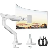 monTEK Sleek Aluminum Monitor Arm for 17–57” Ultrawide Screens up to 59.4 lbs, USB 3.0 A/C, Heavy...