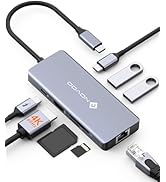 NOVOO USB C Hub 4K@60Hz HDMI Gigabit Ethernet 8-in-1 USB C Adapter Multiport with HDMI,PD 100W,2 ...