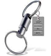 Aerospace Titanium Quick Release Keychain - Anti-Tangle EDC Swivel Key Chain - Detachable Key Rin...