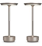 FDIDC 2 Pack Rechargeable Cordless Table Lamps, 5000mAh Portable LED Table Light, 3 Color Steples...