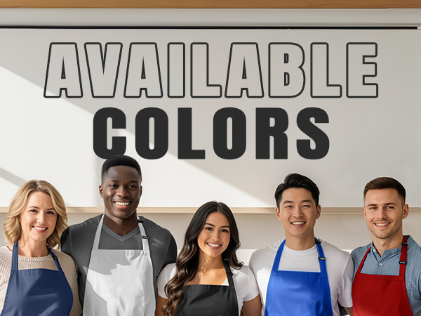Water Oil Resistant Chef Cooking Aprons Two 2 Pockets Men Women Baking Painting Waiter Waitress