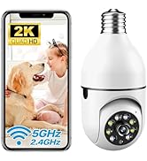 Light Bulb Security Camera 5G& 2.4GHz WiFi Light Bulb Camera,Wireless Outdoor Motion Detection an...