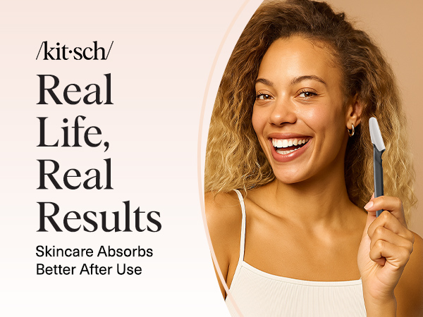 Kitsch Dermaplane Razor Face Razors, Shaver, Recycled Plastic Dermaplaning and Skin Care Tool Black