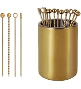 Lexenic 12Pack Metal Cocktail Picks + Holder Kit, Premium 304 Stainless Steel Cocktail Toothpicks...