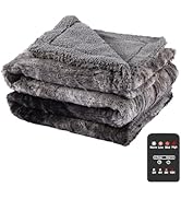 Eydna Electric Heated Blanket Throw Size 50" x 60", Super Cozy Warmth Soft with 4 Heating Levels ...