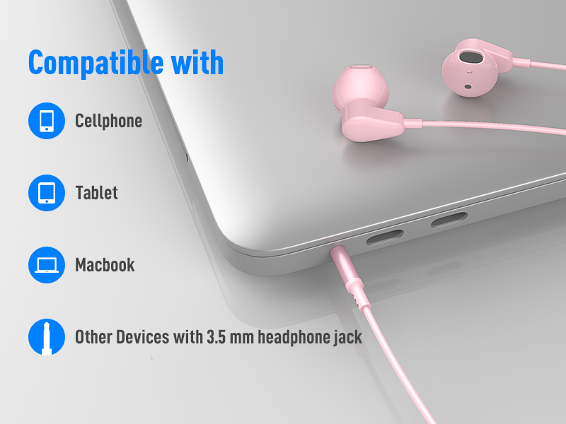 compatible with phone/tablet/laptop with 3.5mm headphone jack