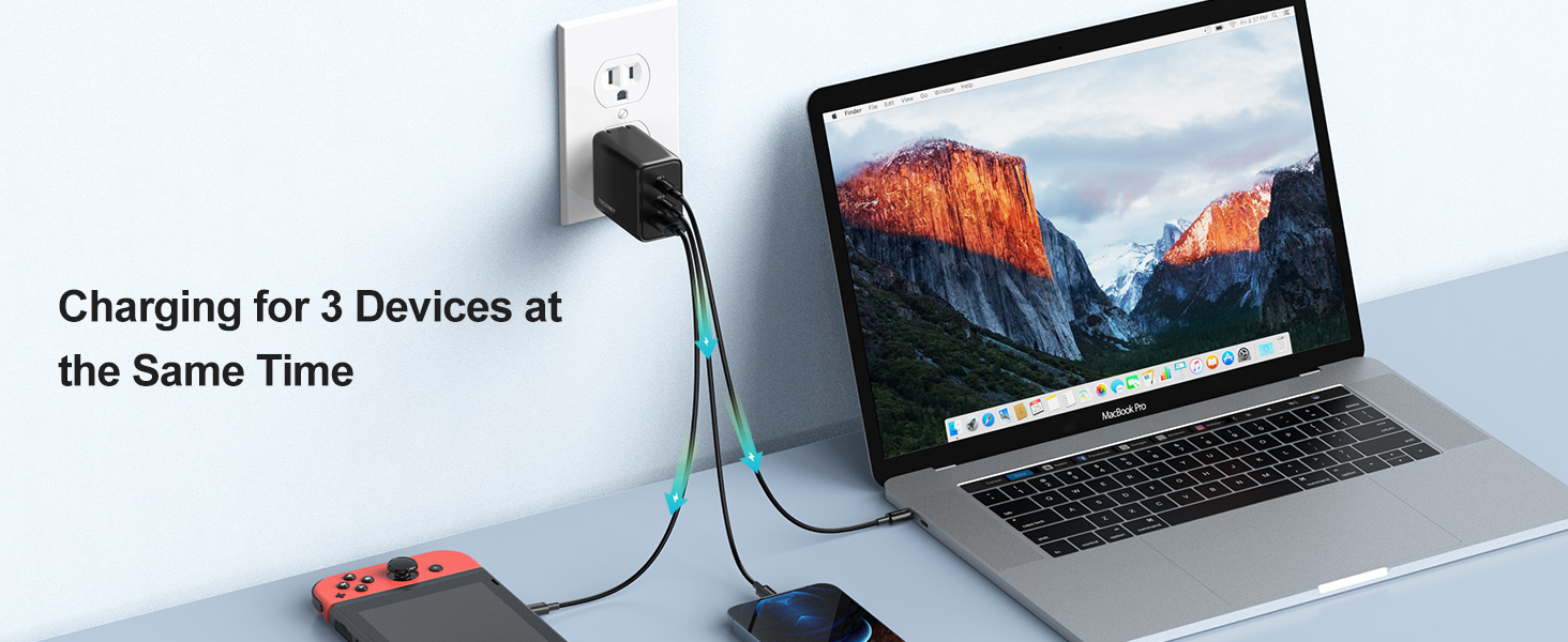3-Port Fast Wall Charger