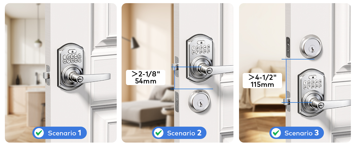 Fits doors with a single lock hole and top/bottom latch holes