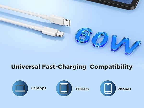 60W USB C to USB C Fsst Charging Cable