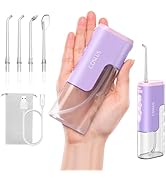 COSLUS T40 Mini Water Flosser for Travel: Portable Compact Design, Cordless Oral Irrigator with 4...