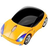CHUYI Small Sports Car Shaped Wireless Mouse Cool Mini and Portable Cordless Optical Mice for Bus...