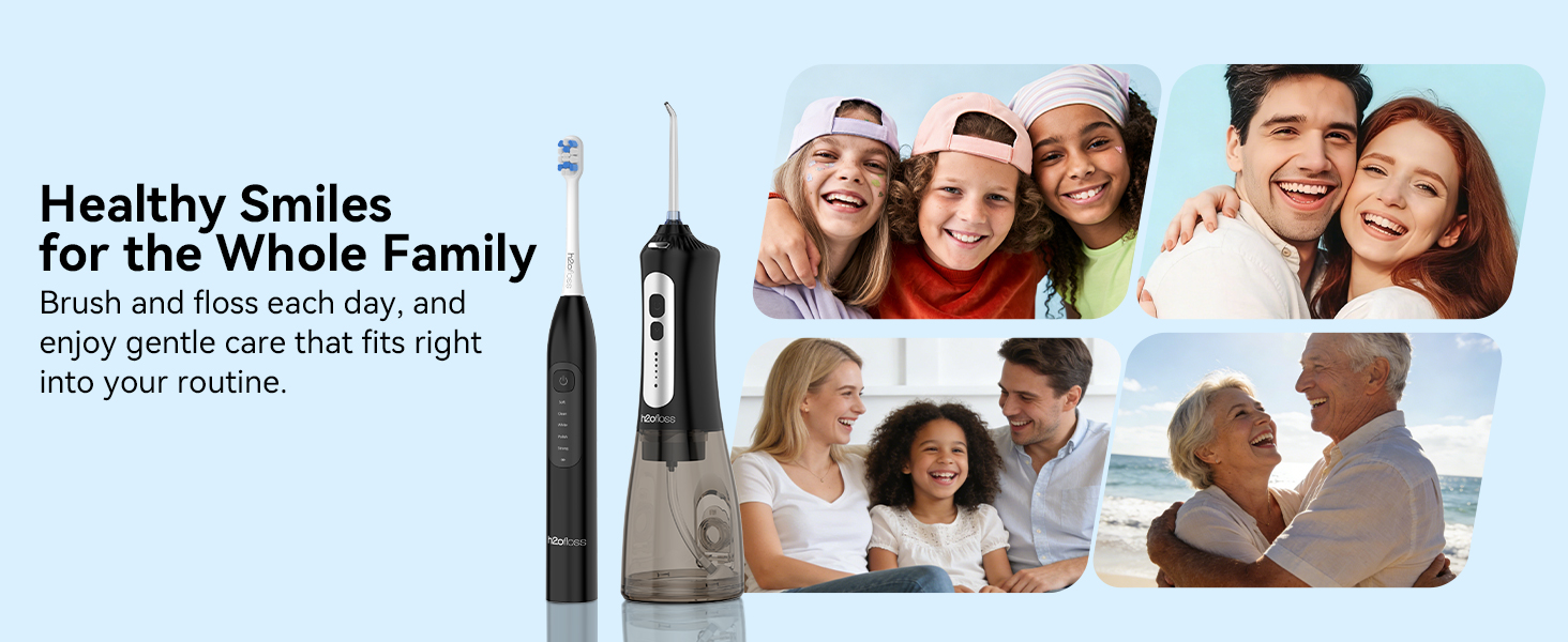 h2ofloss electric toothbrush and water flosser combo