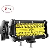 Nilight 18032C-B 6.5Inch Amber 2PCS 6.5 Inch 120W Spot &amp; Flood Combo BarDriving Waterproof Led Wo...