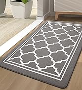 Buganda Indoor Door Mat (36x59,Grey) Resist Dirt and Absorbent Entryway Rug, Anti-Slip, Low Profi...