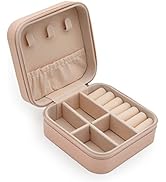 MODENGKONGJIAN Mini Jewelry Travel Case, PU Leather Travel Jewelry Organizer Box, Small Portable ...