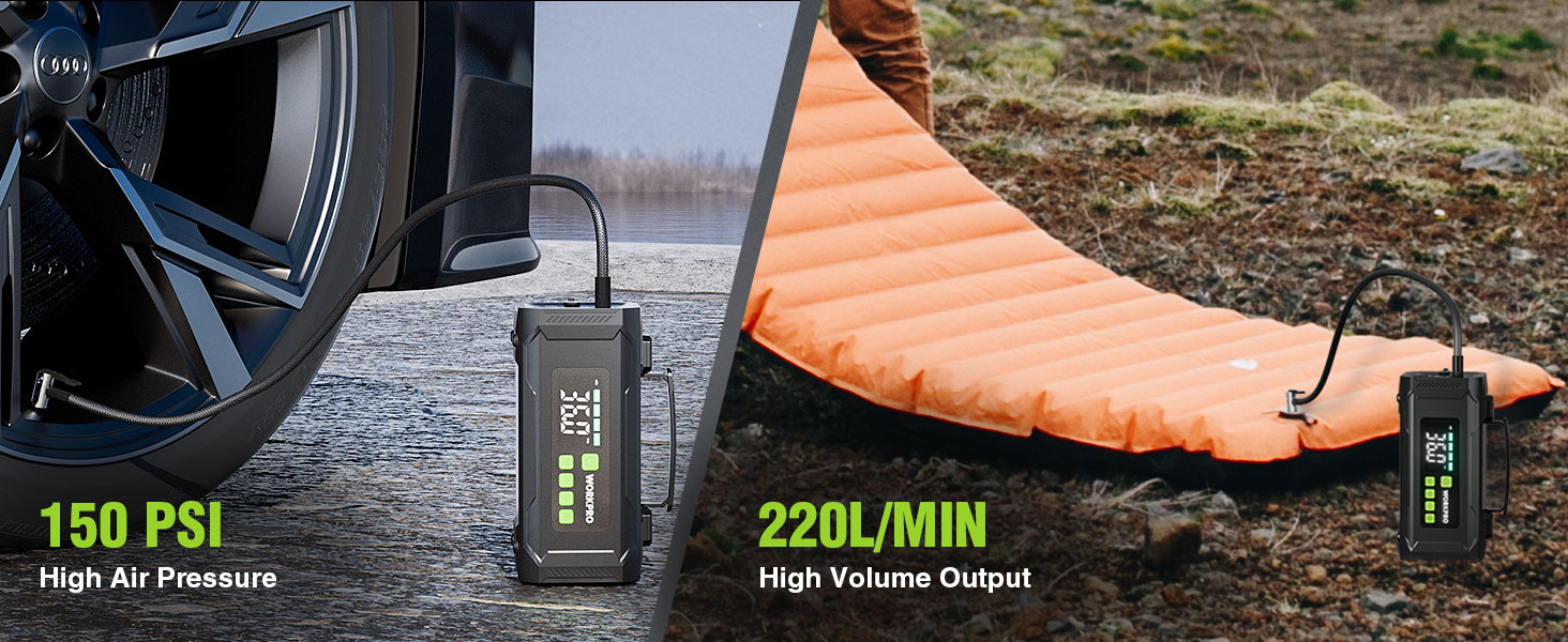 WORKPRO 12V Portable Air Inflator