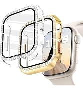 JR.DM 2 Pack Bling Case with HD Screen Protector Compatible with Apple Watch Series 4 5 6 SE 40mm...