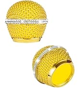 RhymKawa Gold Microphone Cover for Shuer SM58, SM58LC, Beta58, Beta58A, SA-M30, SV100, RK143G Win...