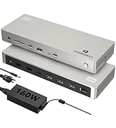 Minthouz Thunderbolt 4 Dock with 160W Adapter, 8K@60Hz Single or Triple 4K Displays, 2.5G Etherne...