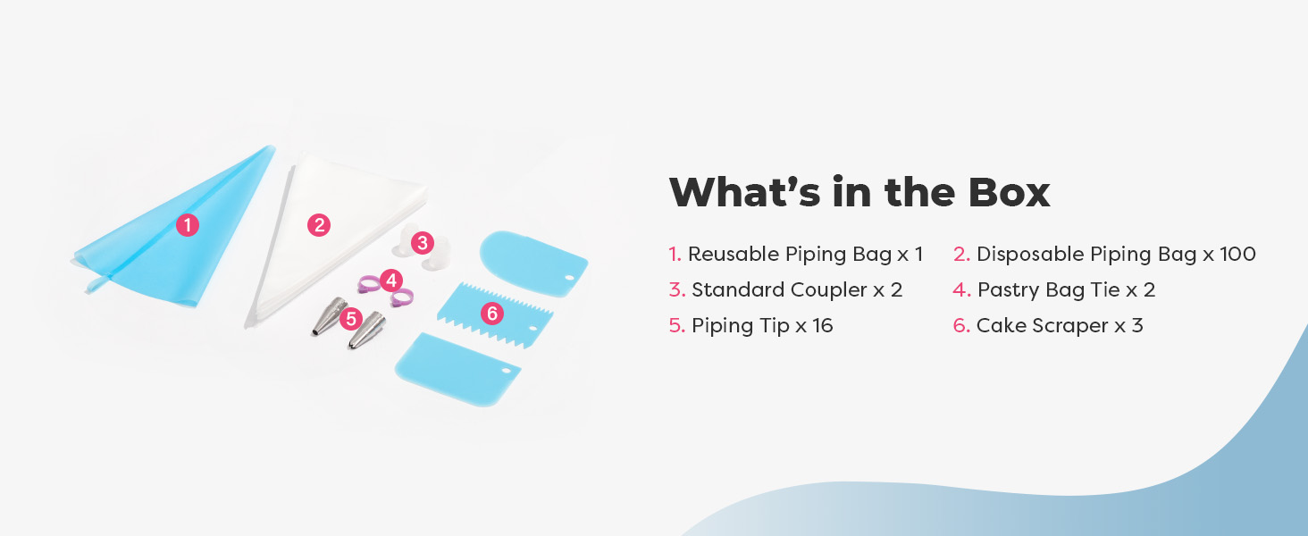 piping bags and tips set