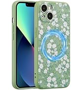 RALEAVO Magnetic for iPhone 15 Case [Compatible with MagSafe],Cute Floral Pattern Cover for Girls...