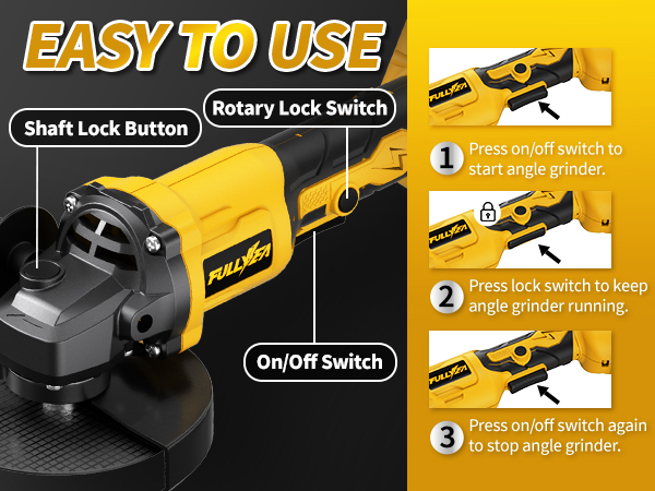 Cordless Angle Grinder 4-1/2&amp;#34; Electric Metal Grinder Kit for Cutting, Grinding