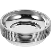 Hemoton 10PCS Stainless Steel Sauce Dishes,Mini Saucers Dipping Bowls,Small Appetizer Tray,Season...
