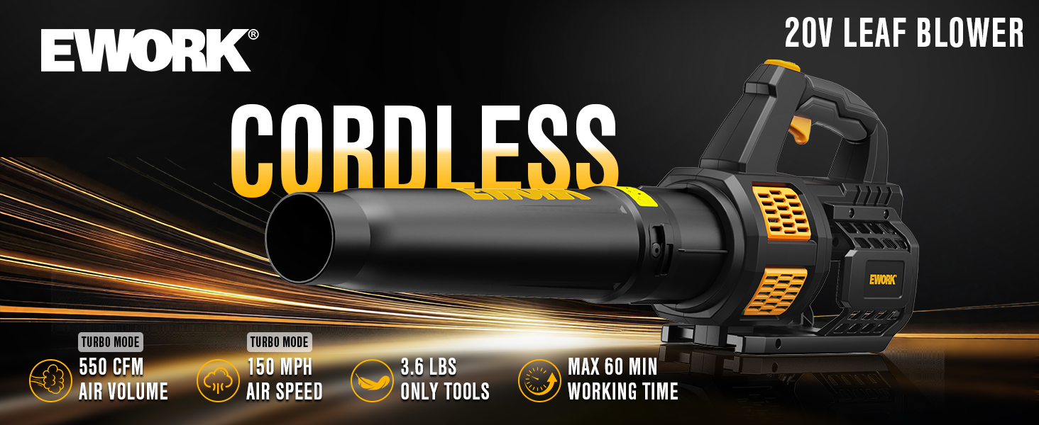 EWORK 550 CFM CORDLESS LEAF BLOWER