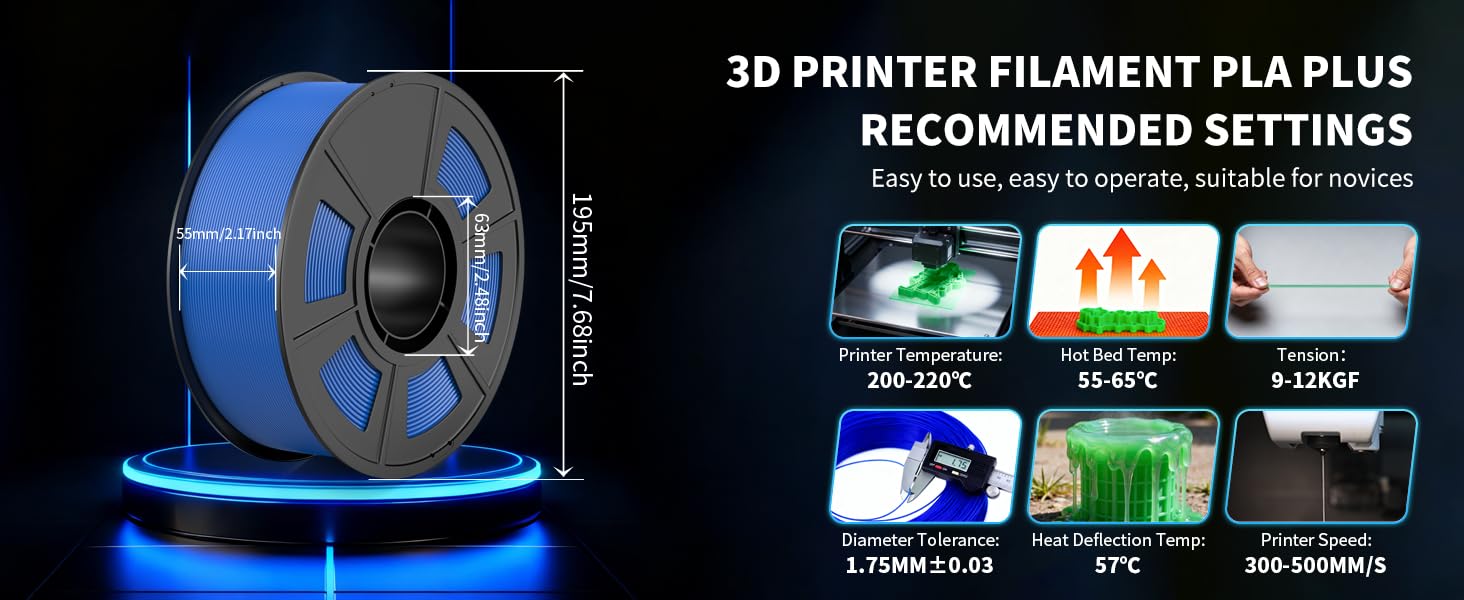 9-PLA+ Filament for Most FDM 3D Printer-PC