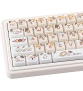 Crystal Jelly Keycaps,121 Keys Clear Translucent Cute Sushi Cat Keycaps | Mao Profile Custom Doub...