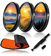49mm Camera Lens Filter Kit, HD Optical Glass Multi-Layer Coating UV/CPL/ND4 Screw Filter Set Alu...