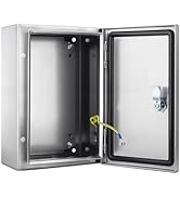 QILIPSU 304 Stainless Steel Electrical Box IP65 Waterproof Steel Project Enclosure Lockable Weath...