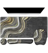 Mouse Pad Wrist Support Set: Gaming Desk Mat, Large Mousepad + Keyboard Wrist Rest+ Mouse Wrist R...