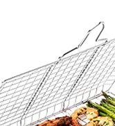 SHIZZO Grill Basket Set, Barbecue BBQ Grilling, Stainless Steel Folding Portable Outdoor Camping