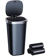 xuenair Mini Car Trash Can with Lid, Cup Holder Trash Can for Car with 3 Rolls Mini Trash Bags, W...
