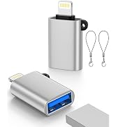 Lightning Male to USB Female Adapter, USB to iPhone OTG Dongle Adapter, 2-Pack USB3.0 Camera Adap...