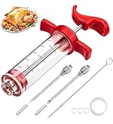 Meat Injector Syringe, 1-oz Plastic Marinade Turkey Injector Kit, 2 Marinade Injector Needles for...