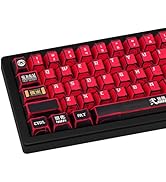 GEKUCAP Red and Black PBT Keycaps Set 135 Keys Cherry Profile Manga Japanese Style Keycaps Cherry...