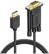 FEMORO HDMI to VGA Cable 3ft, HDMI-to-VGA Monitor Cable HDMI Adapter Cord (Male to Male) for Moni...