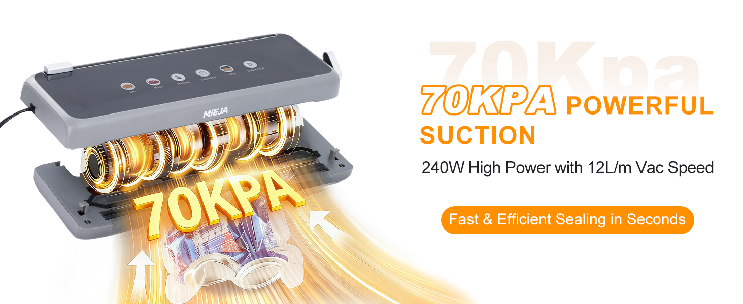 70kPa Powerful Suction